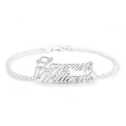 Two Name Bracelet With Heart